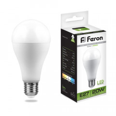 Лампа светодиодная Feron LB-98 Шар E27 20W 4000K 25788