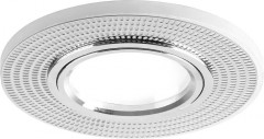 Светильник встраиваемый с белой LED подсветкой Feron CD956 потолочный MR16 G5.3 белый матовый, хром