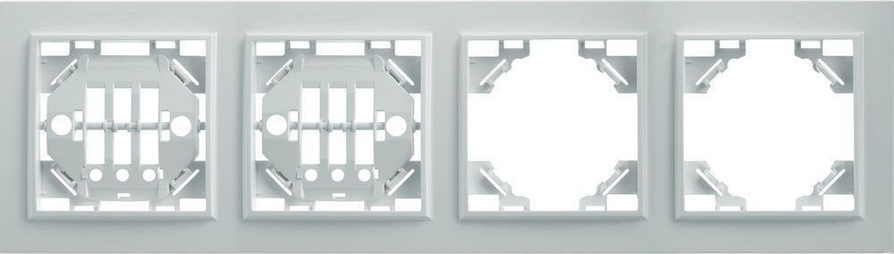 Рамка 4-местная горизонтальная STEKKER, PPFR00-9004-01, серия Эрна, белый 39057