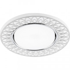 Светильник встраиваемый с белой LED подсветкой Feron CD9913 потолочный GX53 без лампы, матовый белый, хром 32981