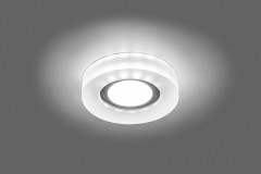 Светильник встраиваемый с белой LED подсветкой Feron CD8080 потолочный MR16 G5.3 белый матовый