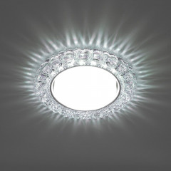 Светильник встраиваемый с белой LED подсветкой Feron CD4045 потолочный GX53 без лампы, прозрачный, хром 41409